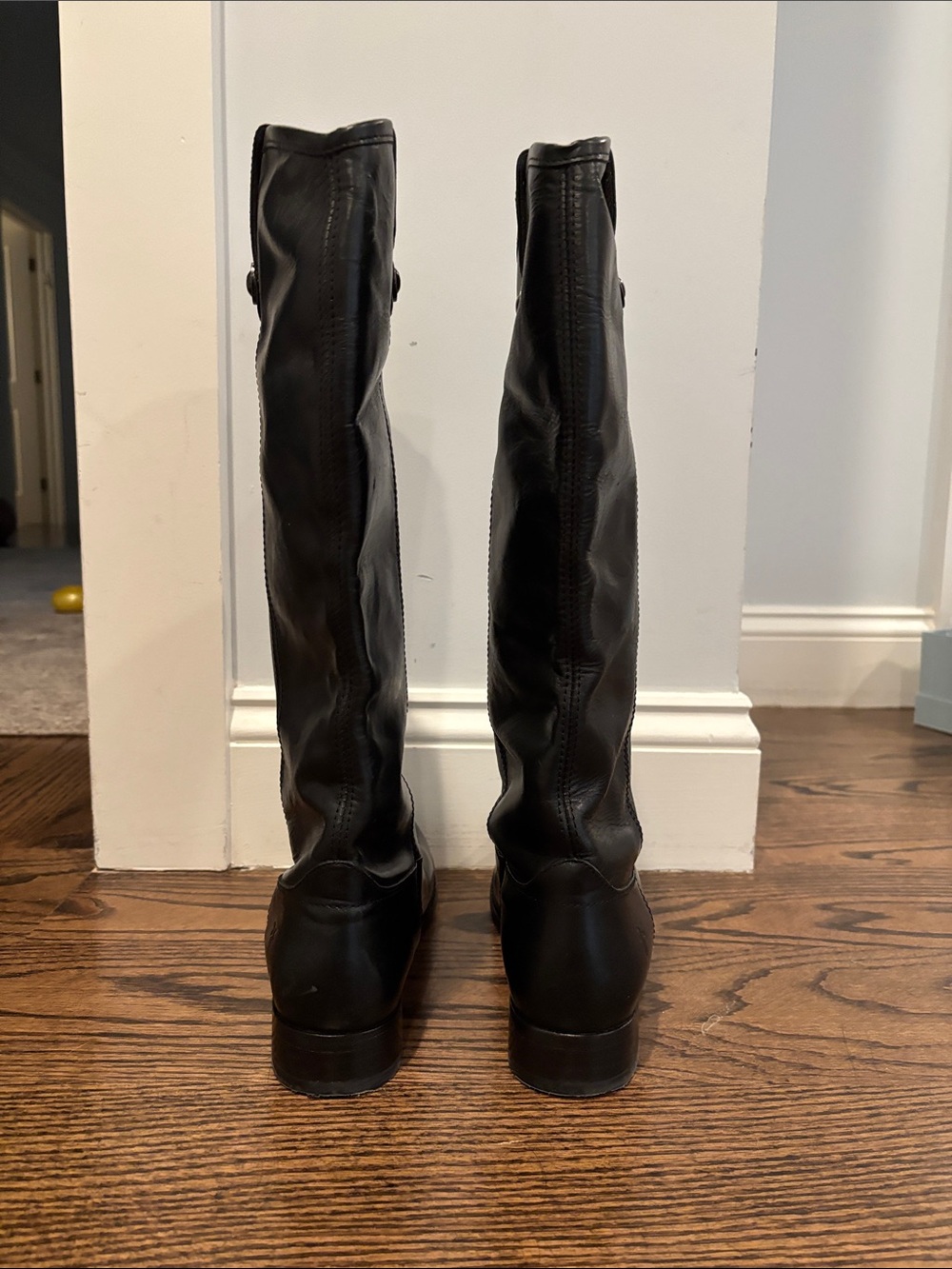 Frye Black Leather Knee-High Riding Boots - Picture 3 of 4